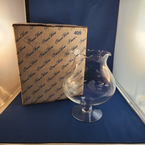 Princess House Heritage Crystal Pedestal Centerpiece Taper Candle Lamp #409 NIB - Picture 4 of 8